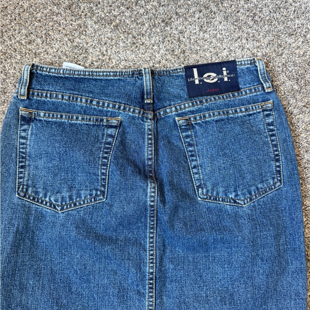 Vintage Low Rise Lei Blue Denim Maxi Skirt - Picture 8 of 8